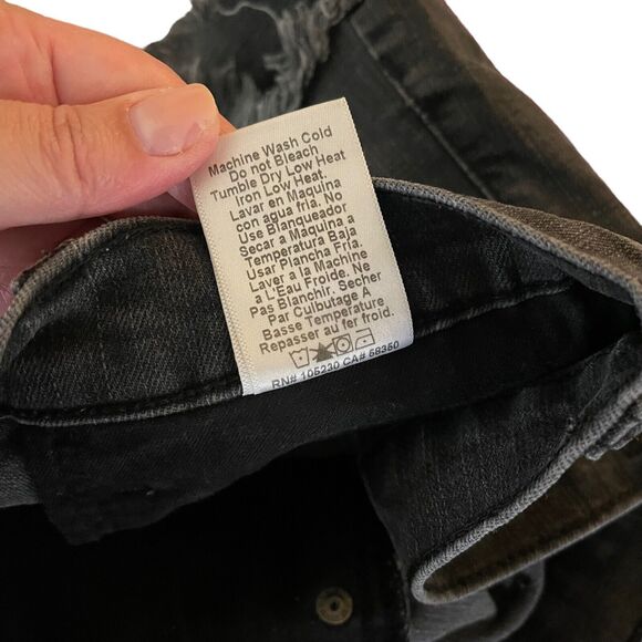 Current/Elliott 24 The Gam Short Dust Destroy Aged Soft Black Raw Hem - Picture 4 of 9